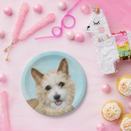 Assiettes En Carton Peinture Podengo Pequeno portugaise - Art original (Fête)