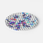 Assiettes En Carton Peinture rose bleu violet | POIS (Angle)