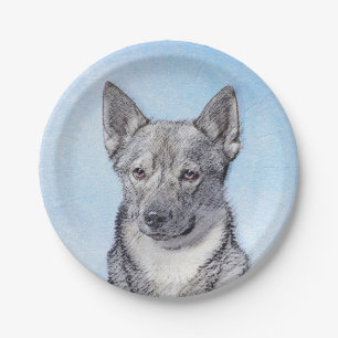 Assiettes En Carton Peinture Suédoise Vallhund - Cute Original Chien A