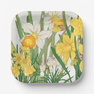Assiettes En Carton Peinture sur bois de narcisse, Tanigami Kônan, 191
