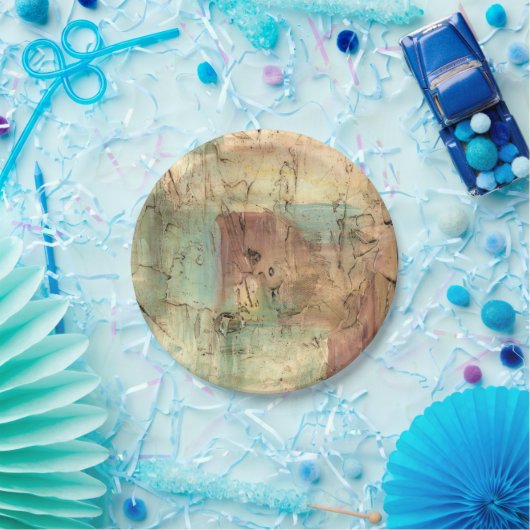 Assiettes En Carton Peinture sur la Terre avec surface fissurée (Fête)