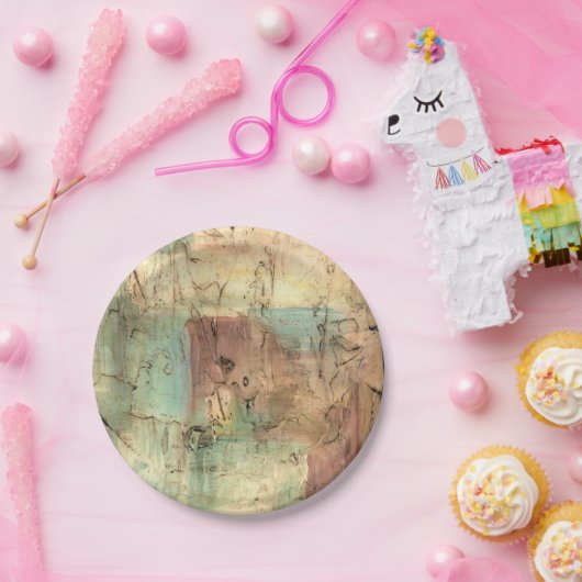 Assiettes En Carton Peinture sur la Terre avec surface fissurée (Fête)