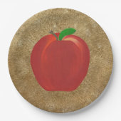 Assiettes En Carton Peinture Toute Rouge Pomme Or Plaques Papier Rippl (Devant)