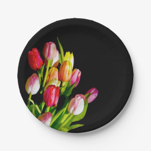 Assiettes En Carton Peinture Tulip - Art Fleur original