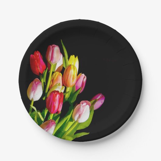 Assiettes En Carton Peinture Tulip - Art Fleur original (Devant)