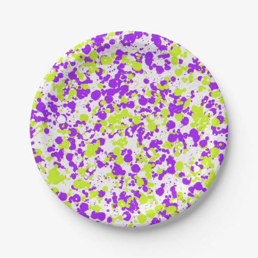 Assiettes En Carton Peinture vert pourpre (Devant)