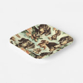 Assiettes En Carton Peinture vintage Dachshund transparente (Angulaire)