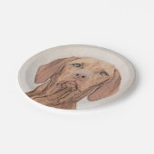 Assiettes En Carton Peinture Vizsla - Joli art original chien (Angle)