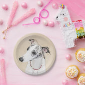Assiettes En Carton Peinture Whippet - Jolie art original chien (Fête)