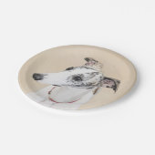Assiettes En Carton Peinture Whippet - Jolie art original chien (Angle)