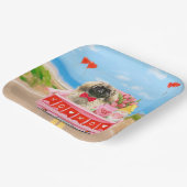 Assiettes En Carton Pekingese Chien Saint Valentin Coeurs de Camion (Angulaire)