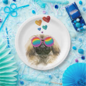 Assiettes En Carton Pekingese Dog with Hearts Saint-Valentin (Fête)