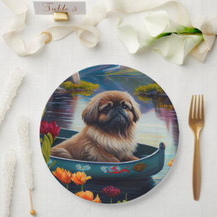 Assiettes En Carton Pekingese sur une pagaie : une aventure Pittoresqu