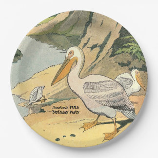 Assiettes En Carton Pélicans à la fête d'anniversaire de la plage