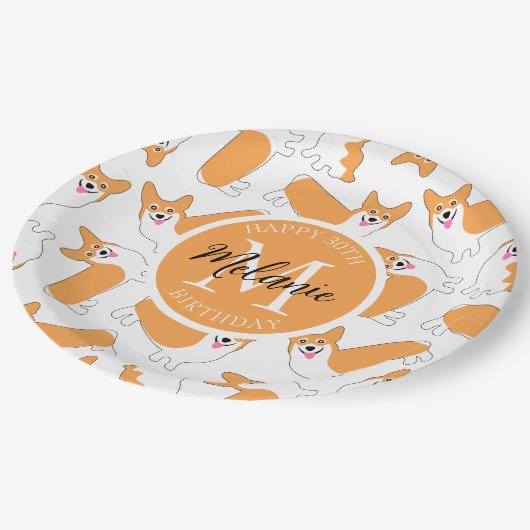 Assiettes En Carton Pembroke Welsh Corgi Motif (Angle)