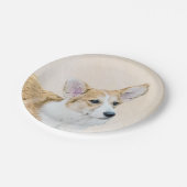 Assiettes En Carton Pembroke Welsh Corgi Peinture - Art Chien original (Angle)