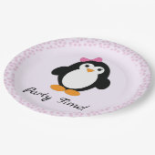 Assiettes En Carton Penguin, fille du temps de la fête (Angle)