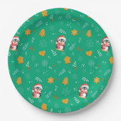 Assiettes En Carton Penguin Père Noël Joyeux Joyeux motif d'arbre de N (Devant)