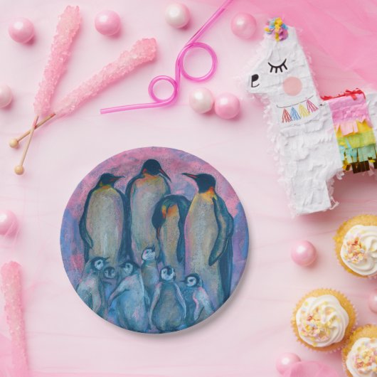 Assiettes En Carton Penguins empereurs, Oiseaux de l'Antarctique Paren (Fête)