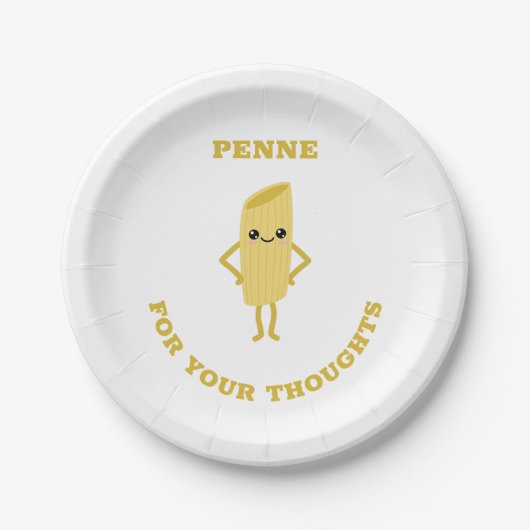 Assiettes En Carton Penne pour vos pensées (Devant)