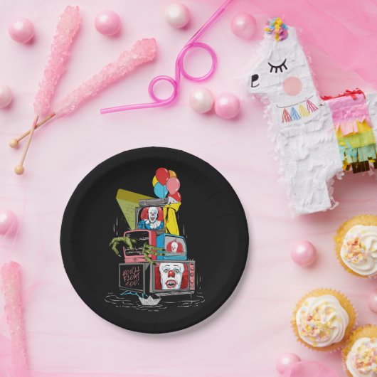 Assiettes En Carton Pennywise TV Stack classique - vous flotterez trop (Fête)