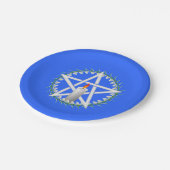 Assiettes En Carton Pentagramme Imbolc blanc avec neige (Angle)