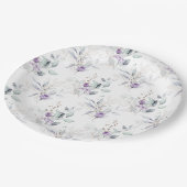 Assiettes En Carton Peonies de lavande, Mariage floral d'Eucalptus (Angle)