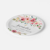 Assiettes En Carton Peonies Rose Floral Communion (Angle)