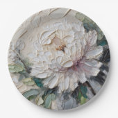 Assiettes En Carton Peony blanc Impasto Art (Devant)