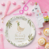 Assiettes En Carton Pépinière d'oie rimes baby shower monogrammé (Fête)