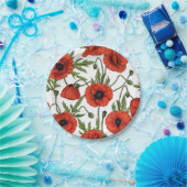 Assiettes En Carton Pépites, rouge et vert sur blanc (Fête)