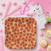 Assiettes En Carton Pepperoni Pizza (Fête)