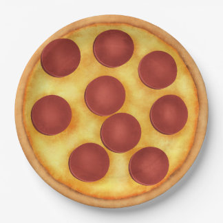 Assiettes En Carton Pepperoni Pizza