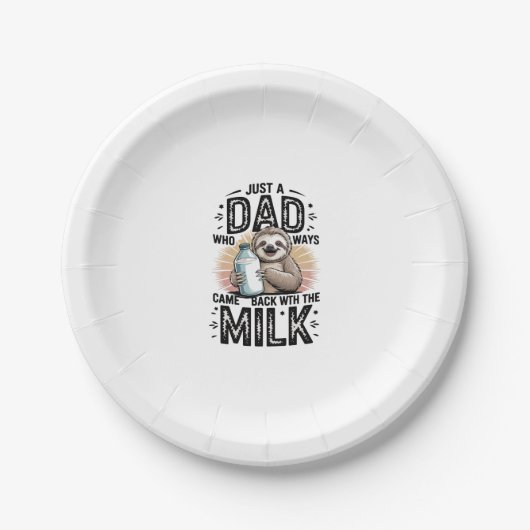 Assiettes En Carton père et fils avec le lait paresseux design graphiq (Devant)
