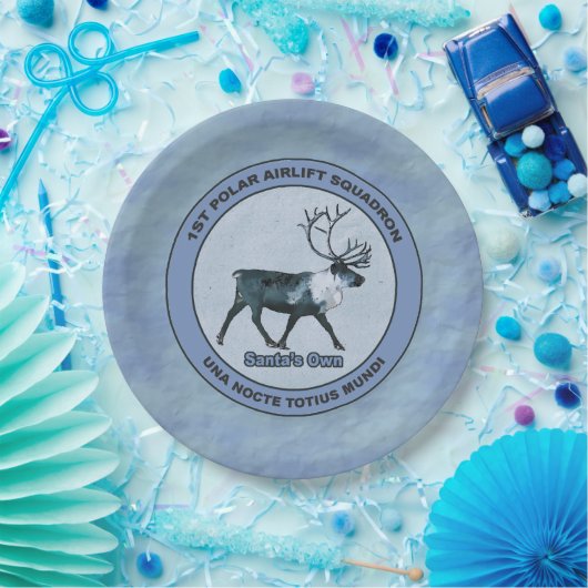Assiettes En Carton Père Noël 1er Polar Airlift Sqdn - Subduit (Fête)