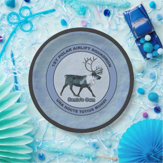 Assiettes En Carton Père Noël 1er Polar Airlift Sqdn - Subduit (Fête)