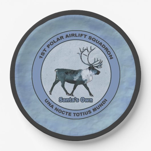 Assiettes En Carton Père Noël 1er Polar Airlift Sqdn - Subduit (Devant)