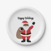 Assiettes En Carton Père Noël afro-américain (Devant)