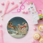 Assiettes En Carton Père Noël Antique Sleigh Reindeer (Fête)