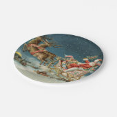 Assiettes En Carton Père Noël Antique Sleigh Reindeer (Angle)