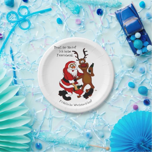 Assiettes En Carton Père Noël avec orignal - Joyeux Noël (Fête)