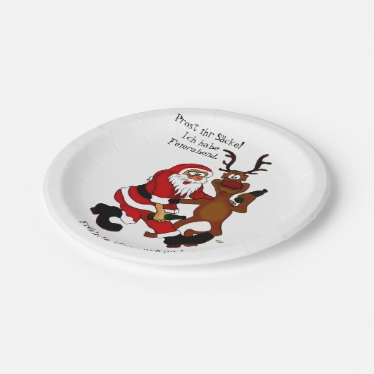Assiettes En Carton Père Noël avec orignal - Joyeux Noël (Angle)