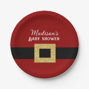 Assiettes En Carton Père Noël Baby Christmas Baby shower