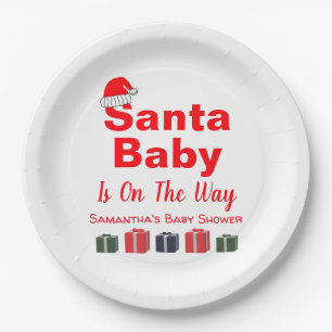 Assiettes En Carton Père Noël Baby Christmas Baby shower plaque de pap