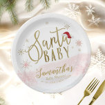 Assiettes En Carton Père Noël Baby Christmas Girl Baby shower<br><div class="desc">Calligraphie adorable avec des flocons de neige,  invitation à la douche pour bébé sur le thème de l'hiver. Facile à personnaliser avec vos détails. Vérifiez la collection pour rechercher les éléments correspondants comme cartes de boîtier.</div>