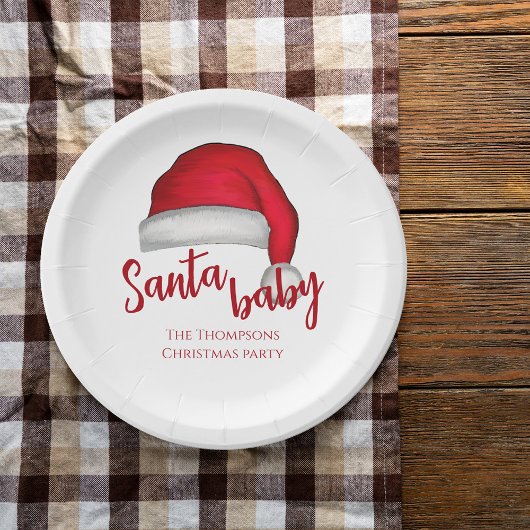 Assiettes En Carton Père Noël Baby Red Simple Noël traditionnel