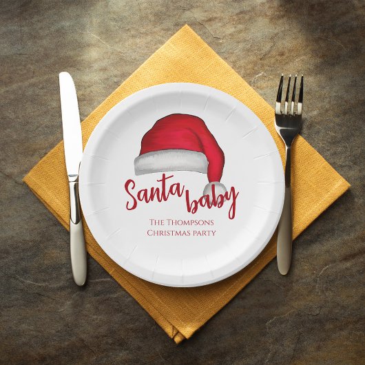 Assiettes En Carton Père Noël Baby Red Simple Noël traditionnel
