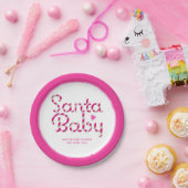 Assiettes En Carton Père Noël Baby rose Baby shower de Noël Plaques en (Fête)