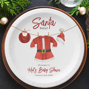 Assiettes En Carton Père Noël Baby shower Noël Vacances robe d'hiver