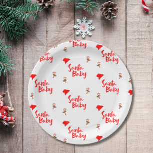 Assiettes En Carton Père Noël Baby Winter Baby shower